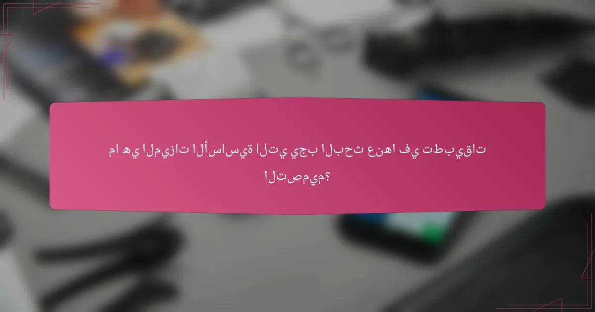 ما هي الميزات الأساسية التي يجب البحث عنها في تطبيقات التصميم؟